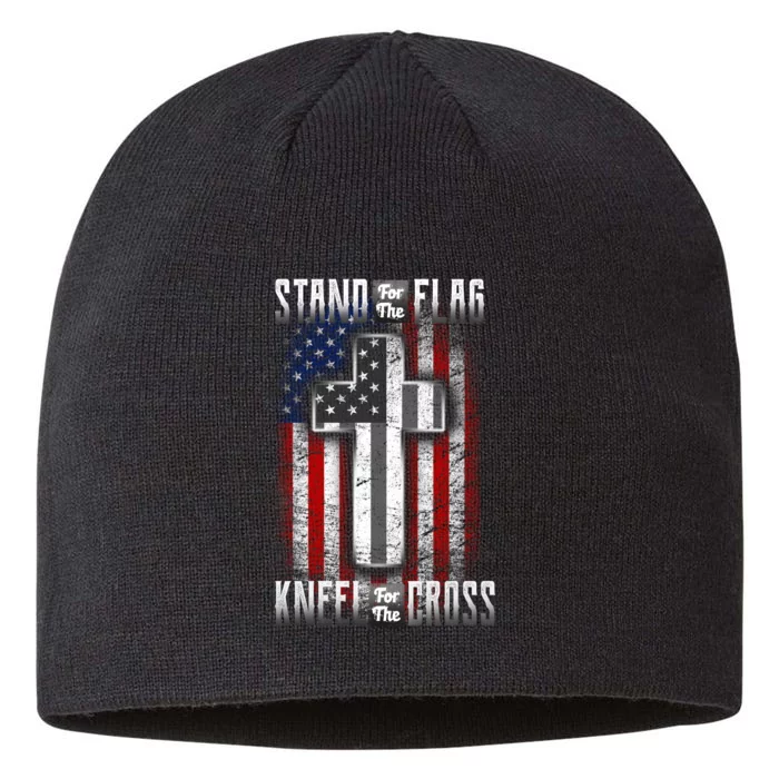 USA Stand For The Flag And Kneel For The Cross 8 1/2in Sustainable Knit Beanie