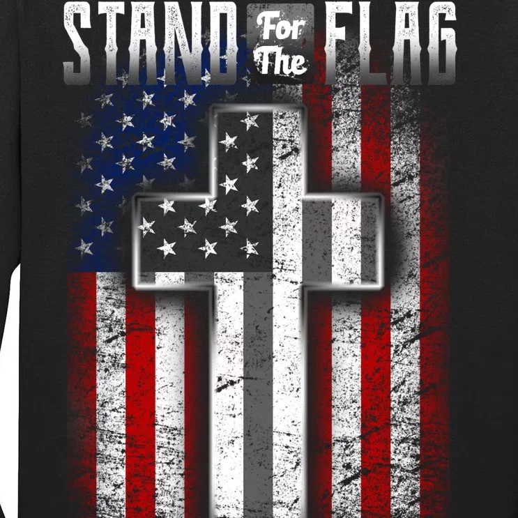 USA Stand For The Flag And Kneel For The Cross Tall Long Sleeve T-Shirt