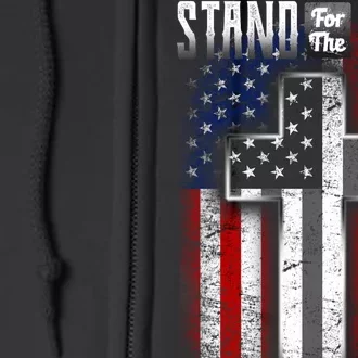 USA Stand For The Flag And Kneel For The Cross Full Zip Hoodie