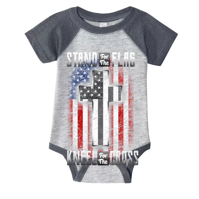 USA Stand For The Flag And Kneel For The Cross Infant Baby Jersey Bodysuit