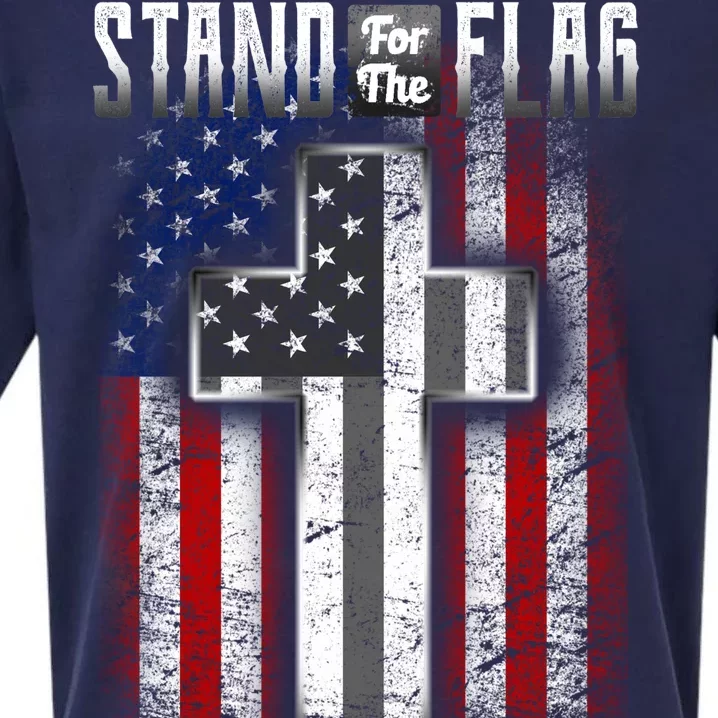 USA Stand For The Flag And Kneel For The Cross Sueded Cloud Jersey T-Shirt