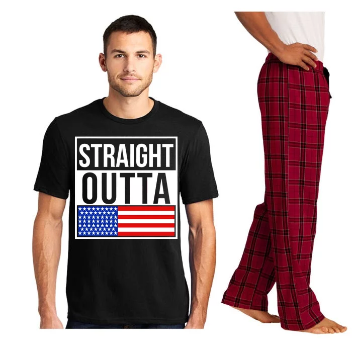 USA Straight Outta United States of America 4th of July Pajama Set