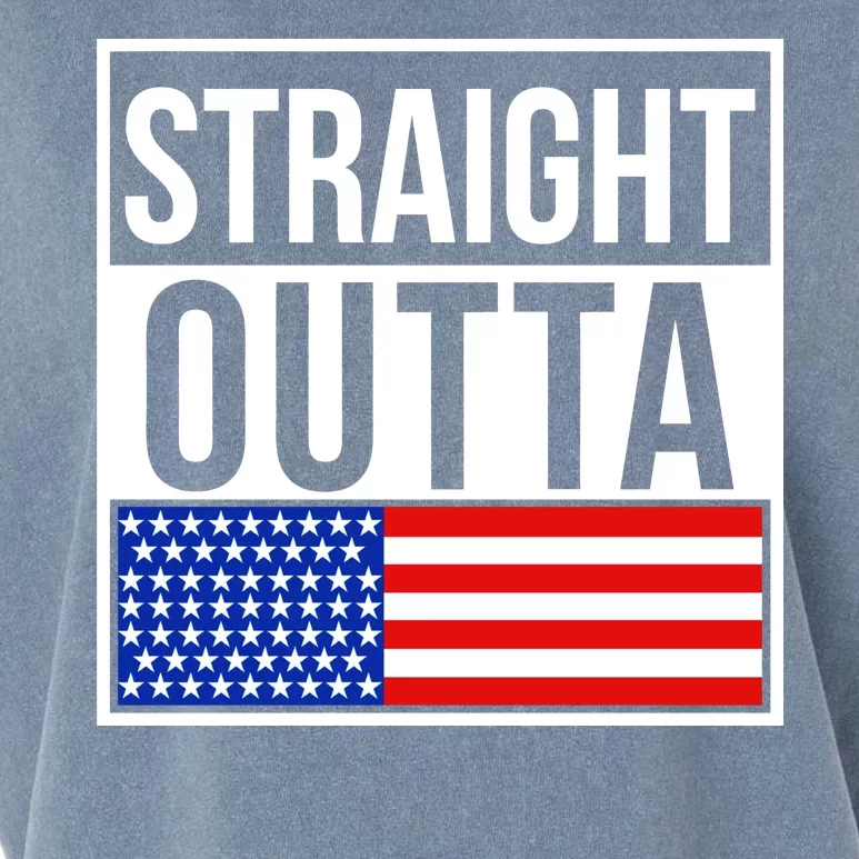 USA Straight Outta United States of America 4th of July Garment-Dyed Women's Muscle Tee