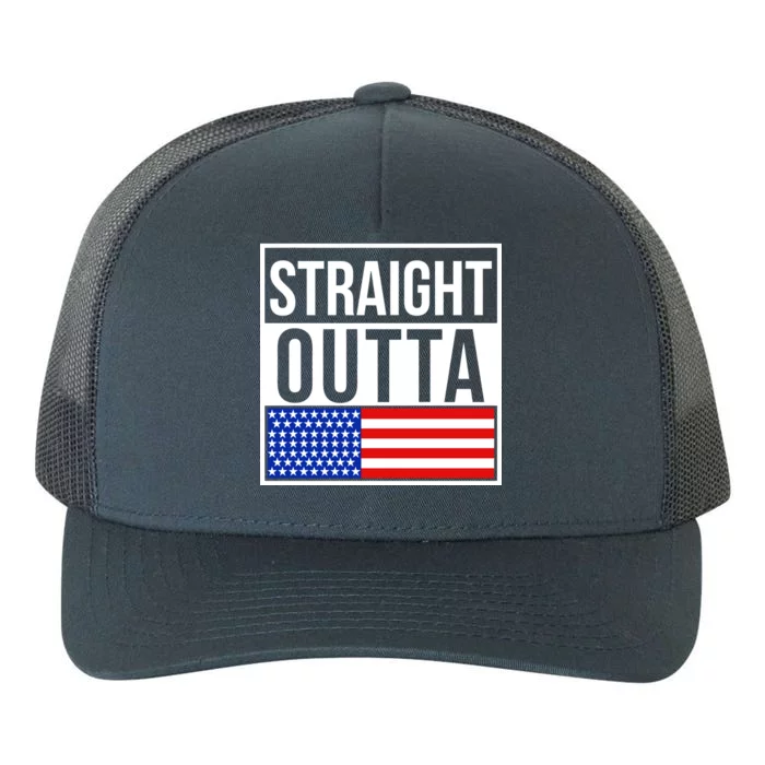 USA Straight Outta United States of America 4th of July Yupoong Adult 5-Panel Trucker Hat