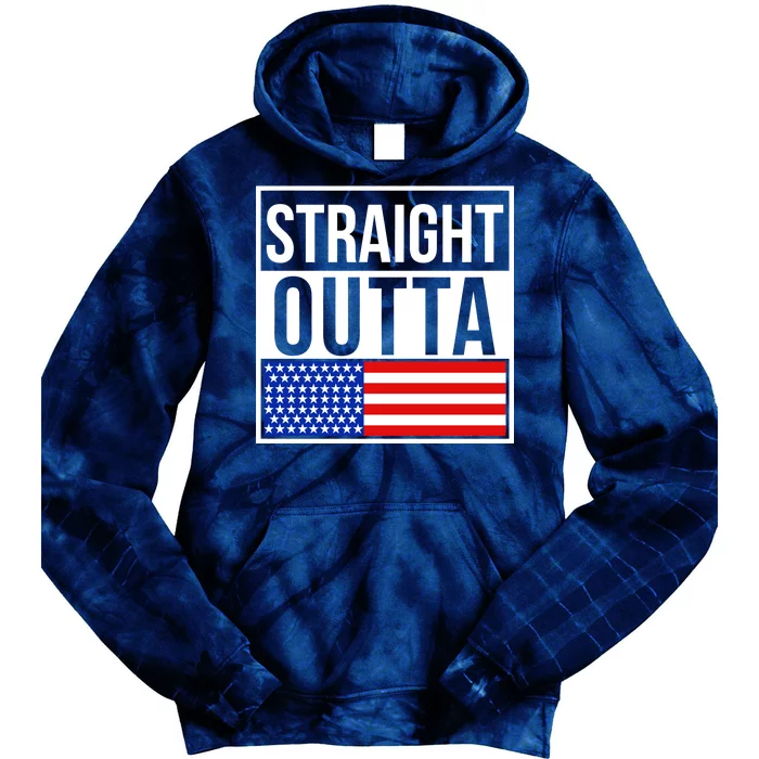 USA Straight Outta United States of America 4th of July Tie Dye Hoodie