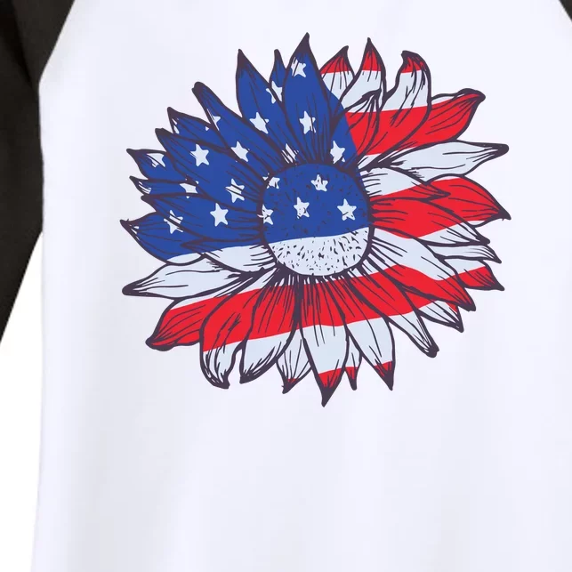 USA Sunflower Women's Tri-Blend 3/4-Sleeve Raglan Shirt