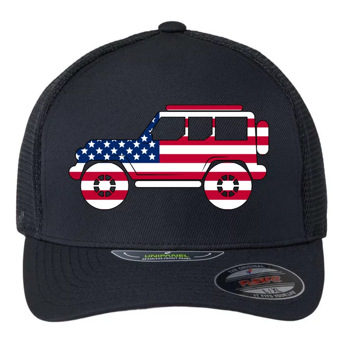 USA Truck American Flag Flexfit Unipanel Trucker Cap