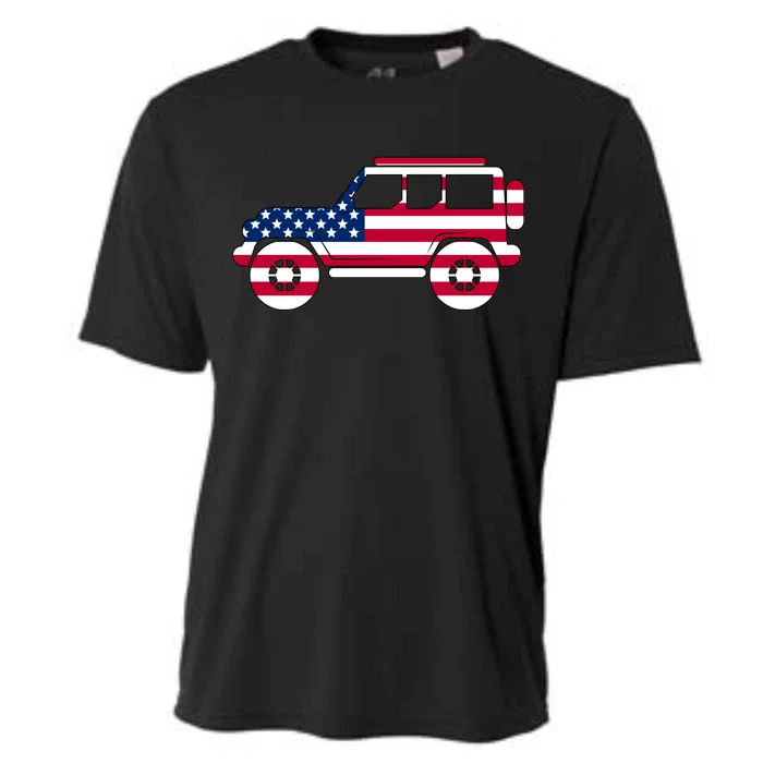 USA Truck American Flag Cooling Performance Crew T-Shirt