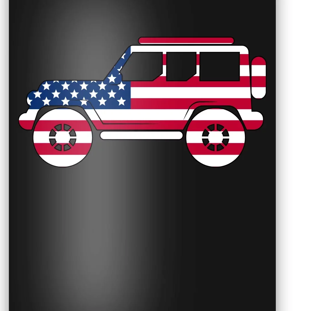 USA Truck American Flag Poster