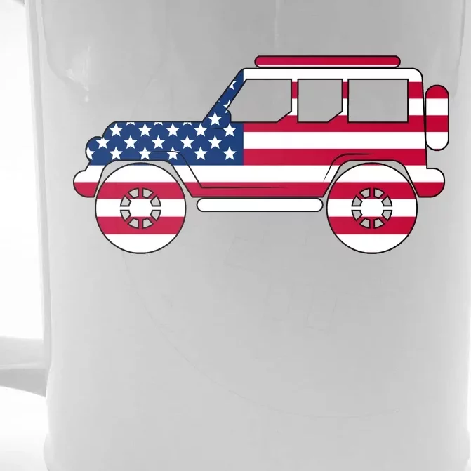 USA Truck American Flag Front & Back Beer Stein