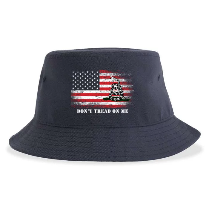 USA Vintage Flag Don't Tread On Me Sustainable Bucket Hat