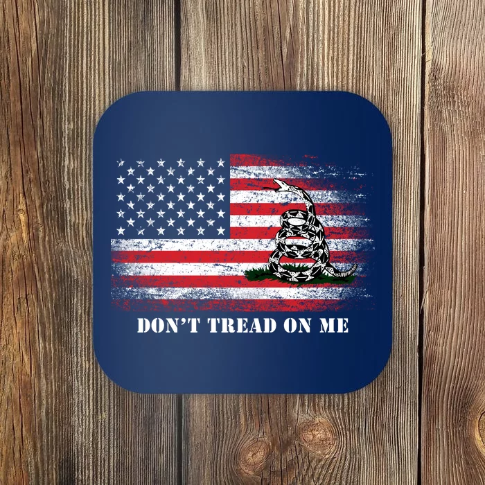 USA Vintage Flag Don't Tread On Me Coaster