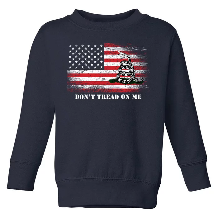 USA Vintage Flag Don't Tread On Me Toddler Sweatshirt