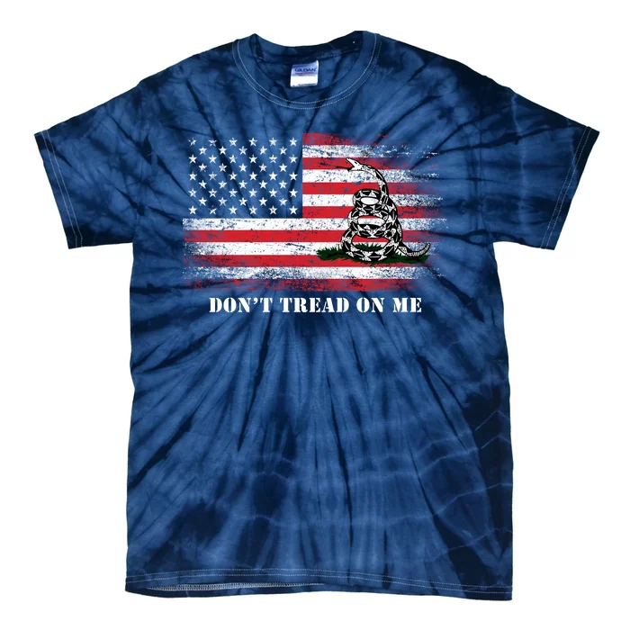 USA Vintage Flag Don't Tread On Me Tie-Dye T-Shirt