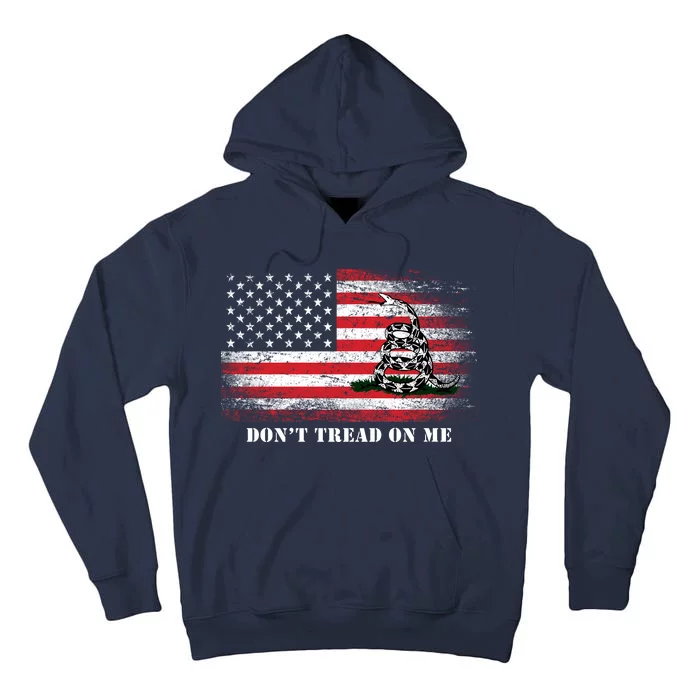 USA Vintage Flag Don't Tread On Me Tall Hoodie