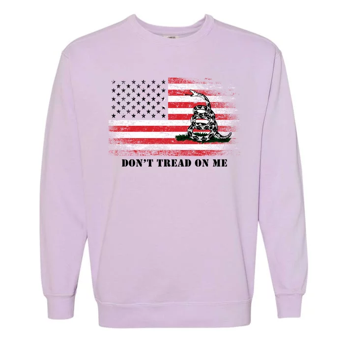 USA Vintage Flag Don't Tread On Me Garment-Dyed Sweatshirt