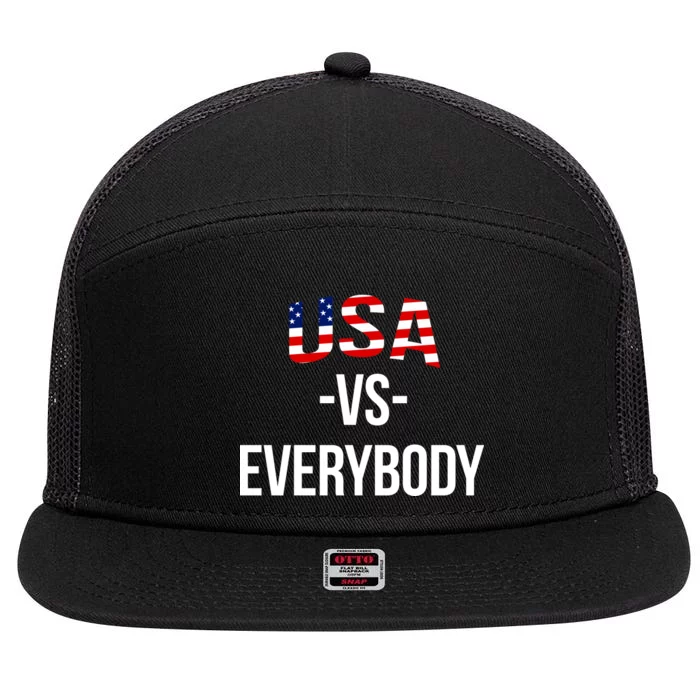 USA Vs Everybody 7 Panel Mesh Trucker Snapback Hat