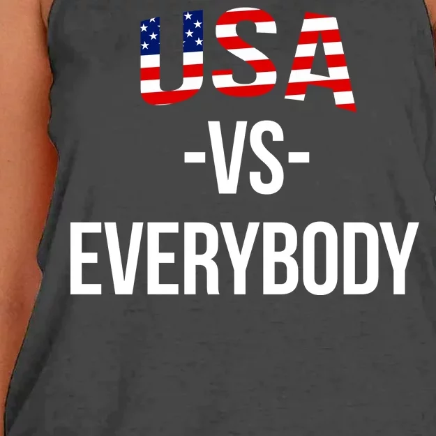 USA Vs Everybody Women's Knotted Racerback Tank