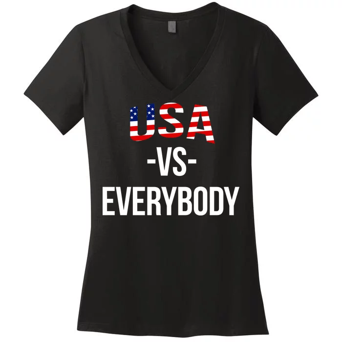 USA Vs Everybody Women's V-Neck T-Shirt