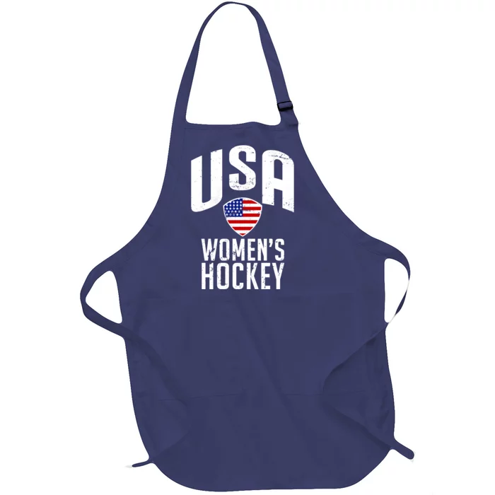 USA Women's Hockey Winter Sports Games Full-Length Apron With Pocket