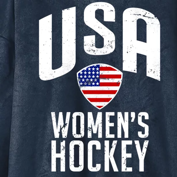 USA Women's Hockey Winter Sports Games Hooded Wearable Blanket