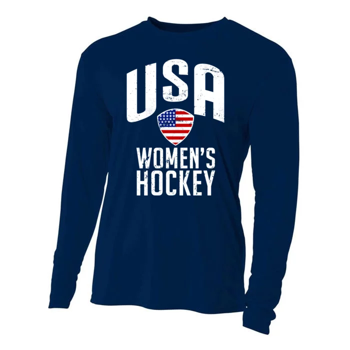 USA Women's Hockey Winter Sports Games Cooling Performance Long Sleeve Crew