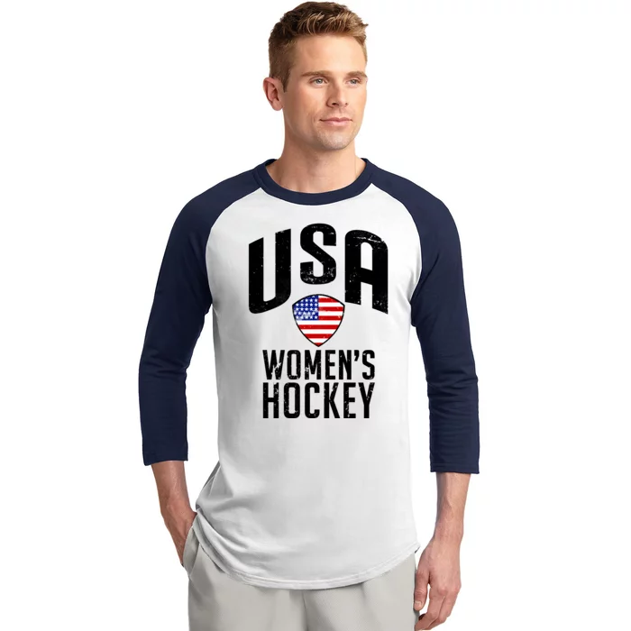 USA Women's Hockey Winter Sports Games Baseball Sleeve Shirt