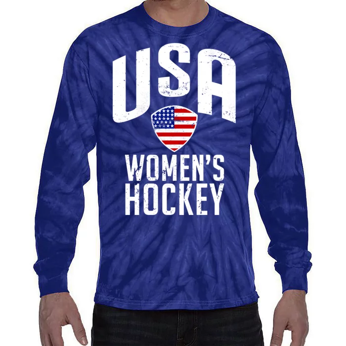 USA Women's Hockey Winter Sports Games Tie-Dye Long Sleeve Shirt