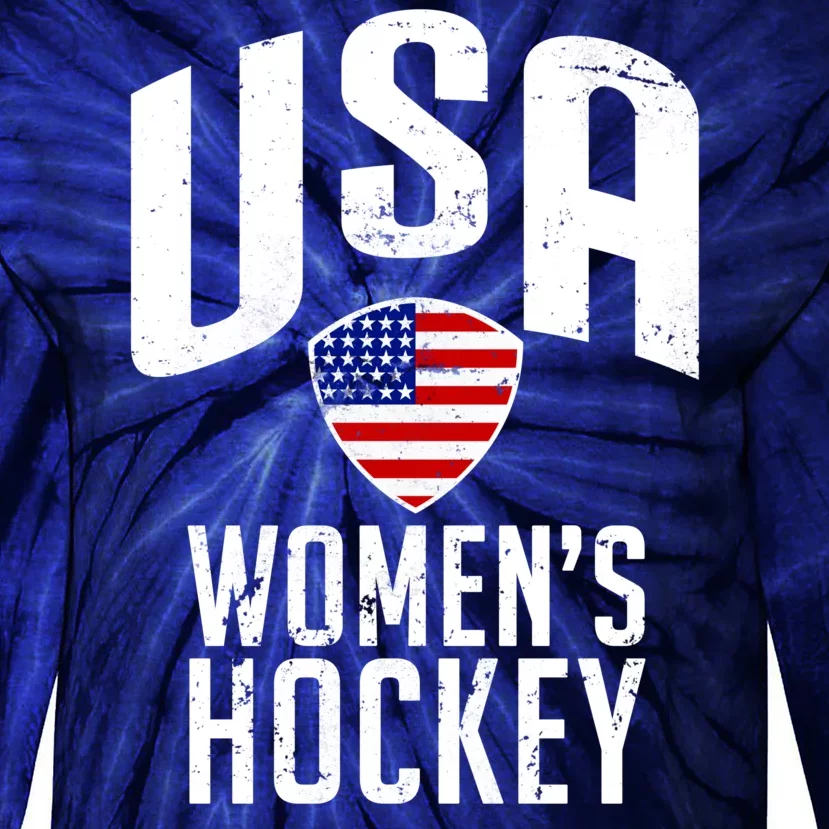 USA Women's Hockey Winter Sports Games Tie-Dye Long Sleeve Shirt