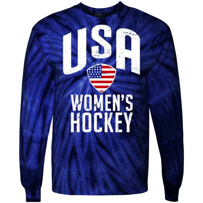 USA Women's Hockey Winter Sports Games Tie-Dye Long Sleeve Shirt