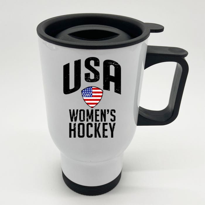 USA Women's Hockey Winter Sports Games Front & Back Stainless Steel Travel Mug