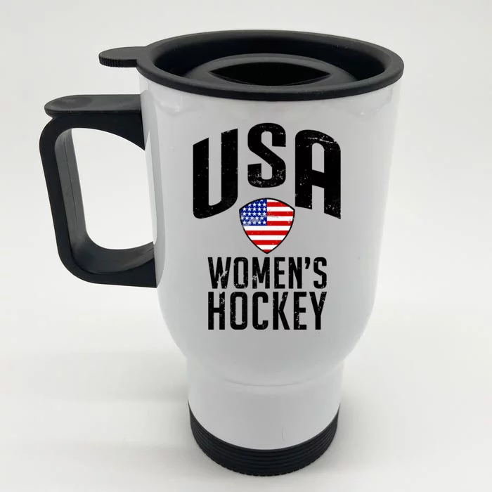 USA Women's Hockey Winter Sports Games Front & Back Stainless Steel Travel Mug