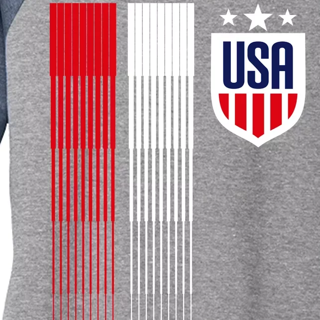 USA Women's Soccer Women's Tri-Blend 3/4-Sleeve Raglan Shirt