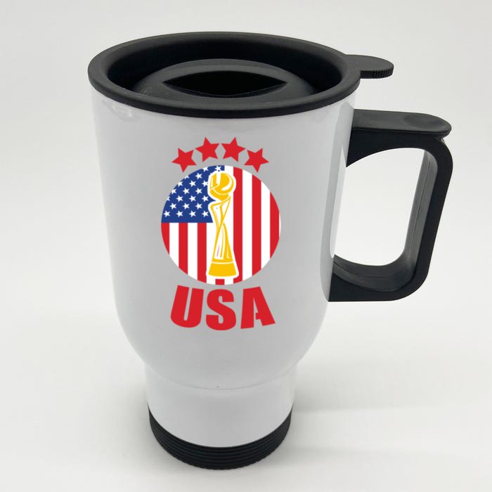 USA Women's Soccer Championship Front & Back Stainless Steel Travel Mug