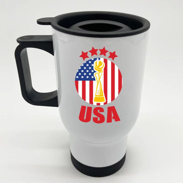 USA Women's Soccer Championship Front & Back Stainless Steel Travel Mug