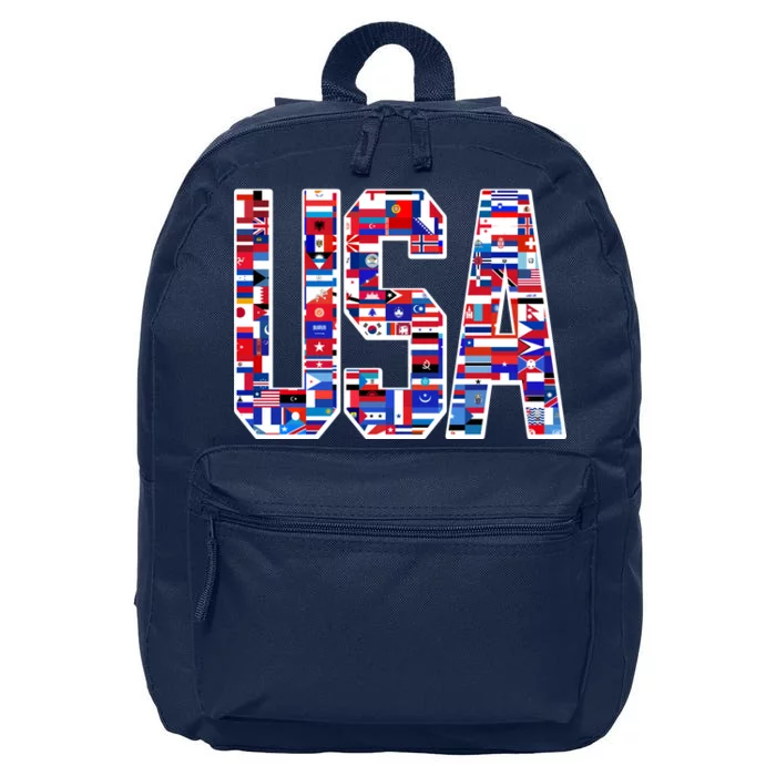 USA World Flags Pattern 16 in Basic Backpack