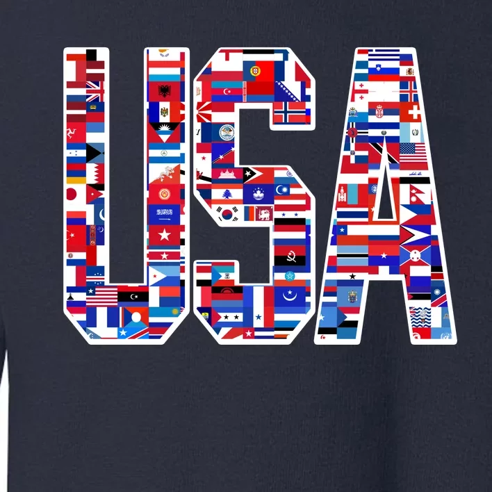 USA World Flags Pattern Toddler Sweatshirt