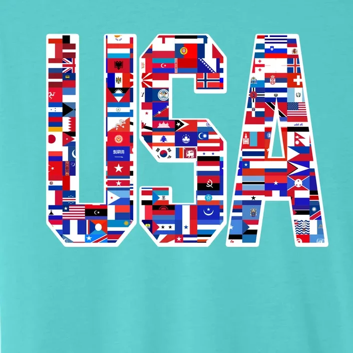 USA World Flags Pattern ChromaSoft Performance T-Shirt