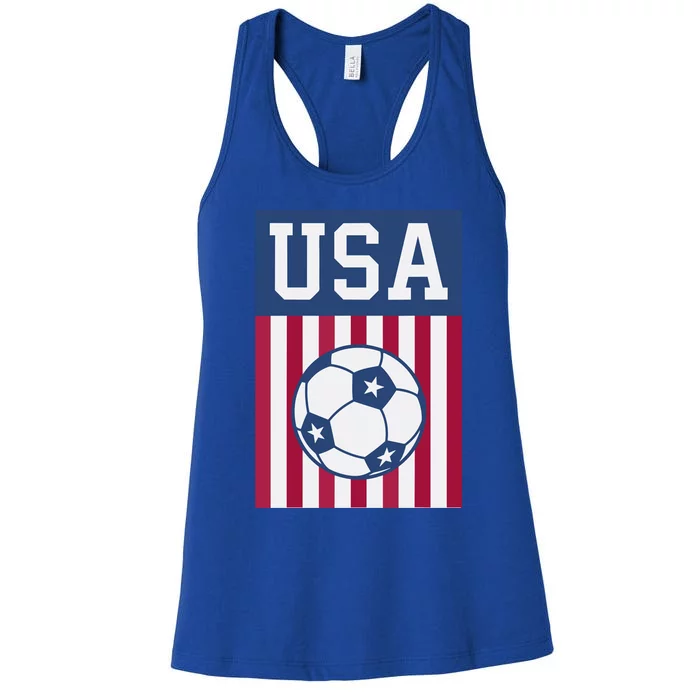 USA Soccer American Soccer Fan Women's Racerback Tank