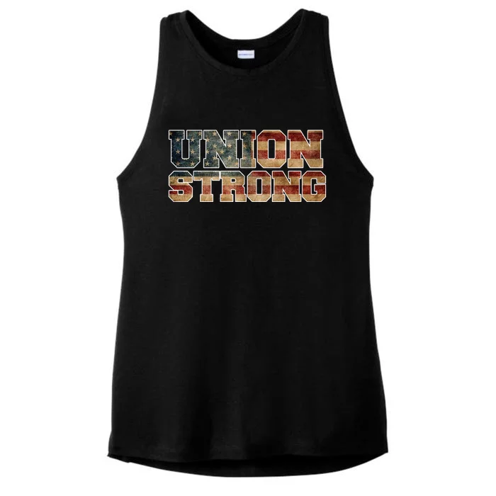 Union Strong And Solidarity Gift Ladies Tri-Blend Wicking Tank