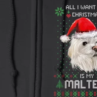 Ugly Sweater All I Want For Christmas Is My Maltese Xmas Tank Top Full Zip Hoodie