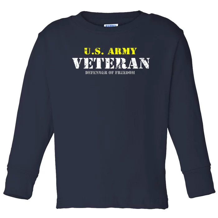 U S Army Proud Army Veteran Vintage Toddler Long Sleeve Shirt