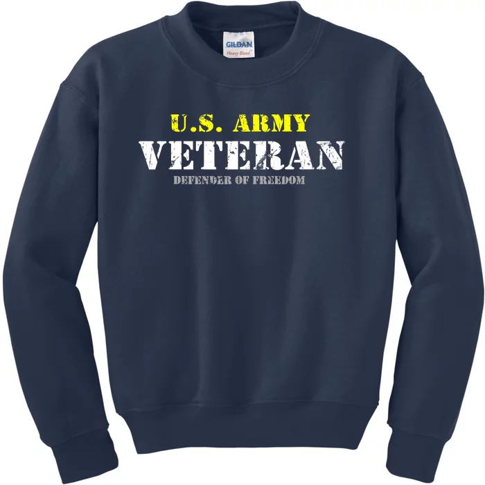 U S Army Proud Army Veteran Vintage Kids Sweatshirt