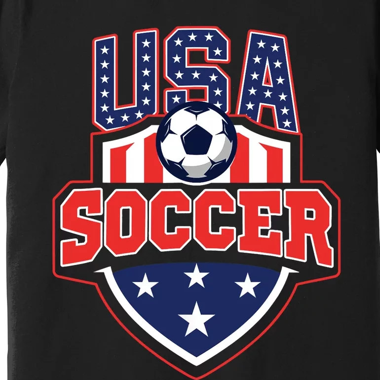 USA Soccer - American Flag Football Player Premium T-Shirt