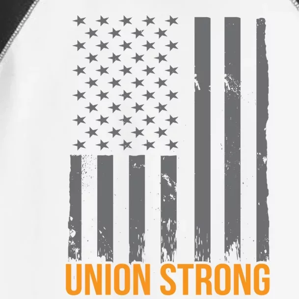 Union Strong American Flag Us Union Worker Usa Unionization Gift Toddler Fine Jersey T-Shirt