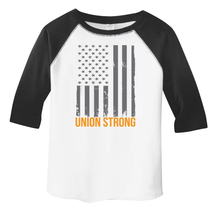 Union Strong American Flag Us Union Worker Usa Unionization Gift Toddler Fine Jersey T-Shirt