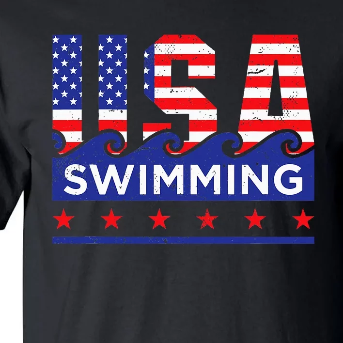 Usa Swimming Artwork For A Swimmer Tall T-Shirt