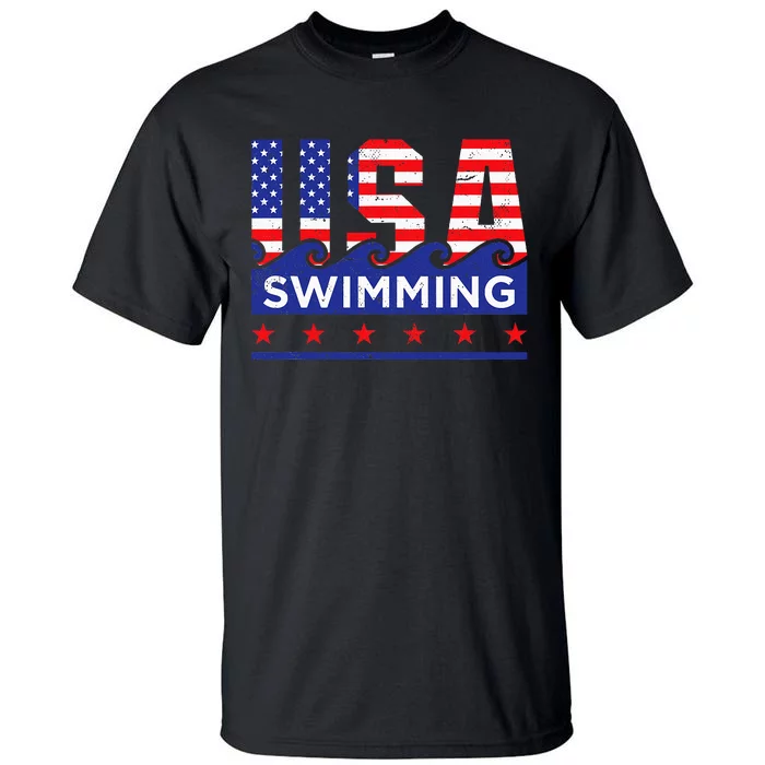 Usa Swimming Artwork For A Swimmer Tall T-Shirt