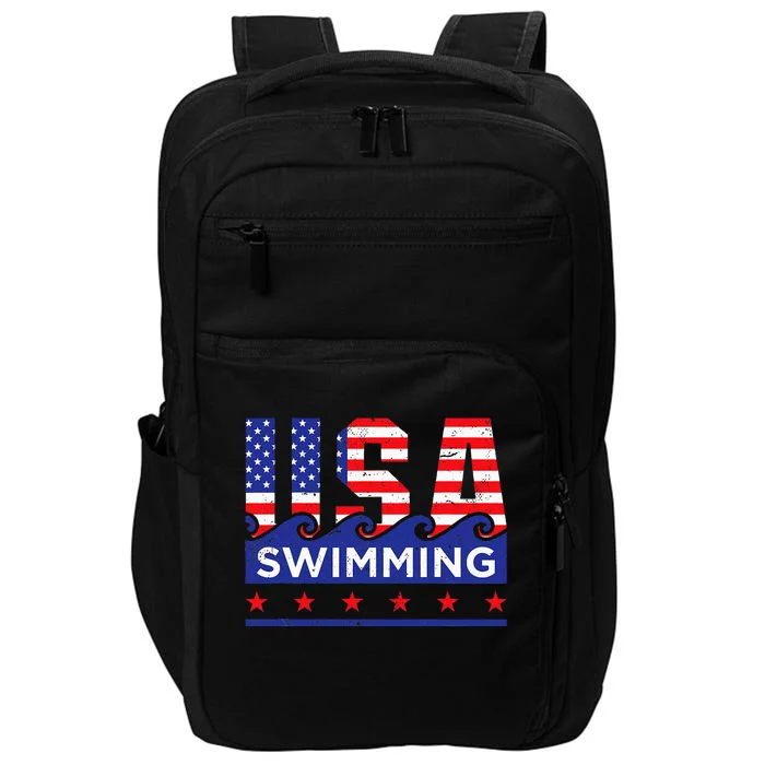 Usa Swimming Artwork For A Swimmer Impact Tech Backpack