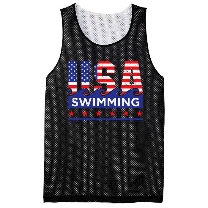 Usa Swimming Artwork For A Swimmer Mesh Reversible Basketball Jersey Tank